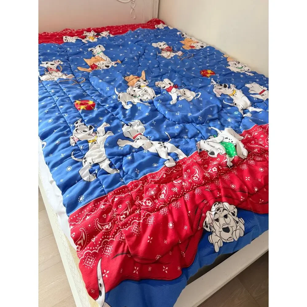 Vintage Disney 101 Dalmatians Twin Comforter Western Cowboy Retro 90s Bedding